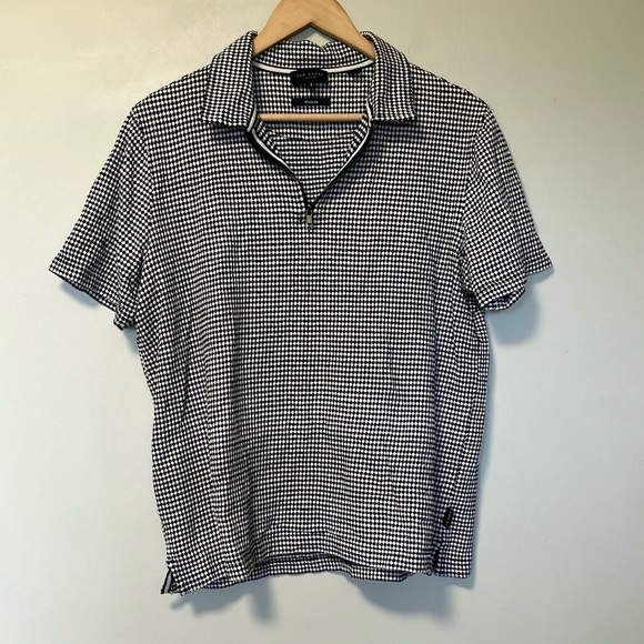 Men's Black and White Checkered Shirt - Picture 1 of 6